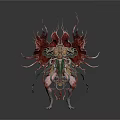 Creature with Organs and Hair Featuring Multiple Tentacles Complex Structures and Grotesque Form