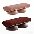 Modern Cushioned Stools In Light And Dark Brown With Supportive Legs Design