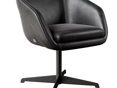 Black Leather Office Chair With Modern Design And Swivel Base For Comfort 3d model