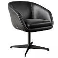 Black Leather Office Chair With Modern Design And Swivel Base For Comfort