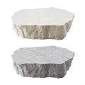 Textured Stone Coffee Tables With Irregular Shapes In Light And Gray Tones