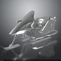 Natural Snowy Winter Landscape with Sleek Silver Sled and Smooth Gliding Structure