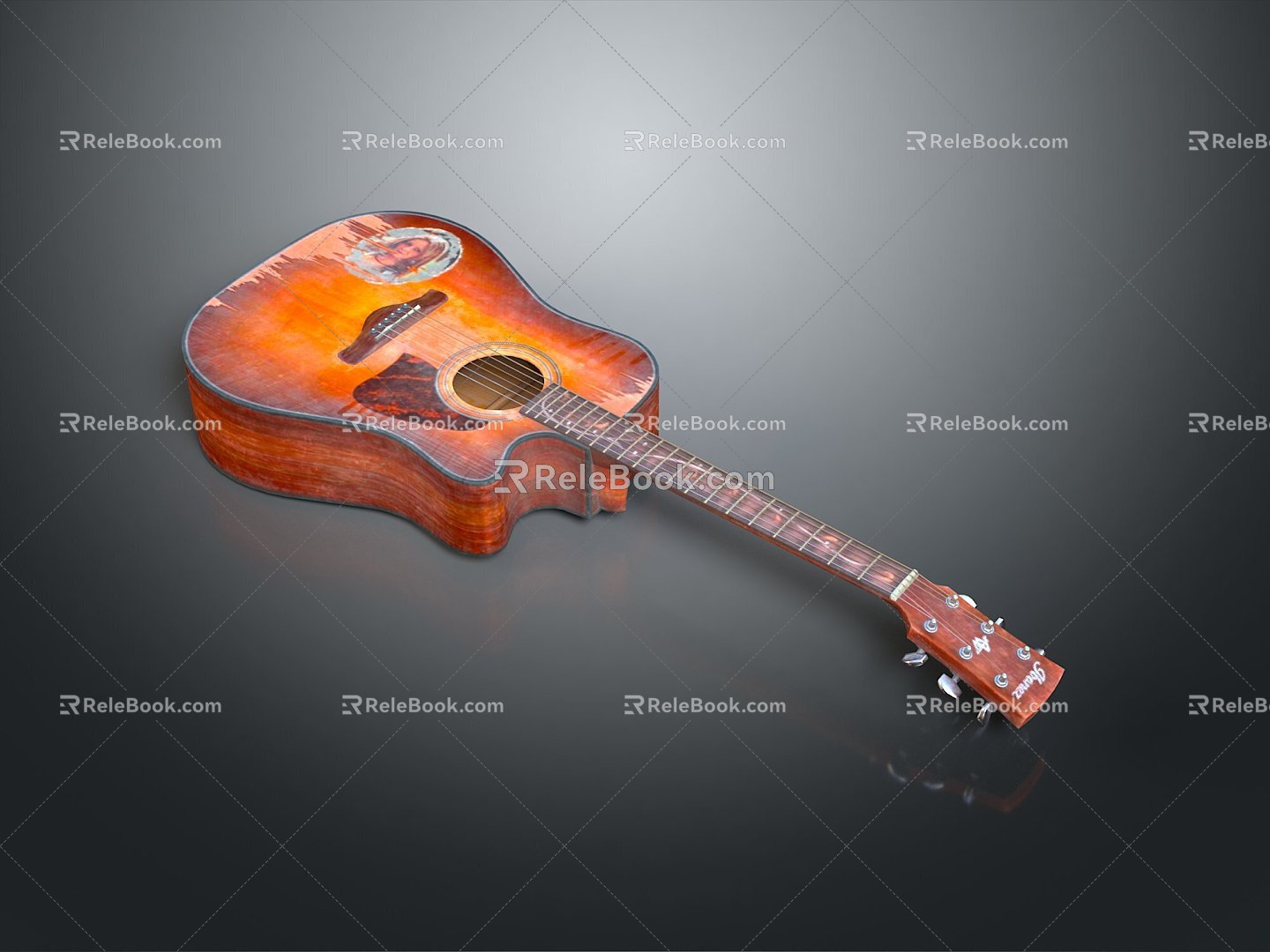 Guitar Classical Guitar Instrument String Plucked Instrument Western Instrument Western Music Equipment Western Equipment 3d model