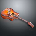 Wooden Acoustic Guitar as Daily Living Accessory with Natural Wood Grain and Sound Hole Design