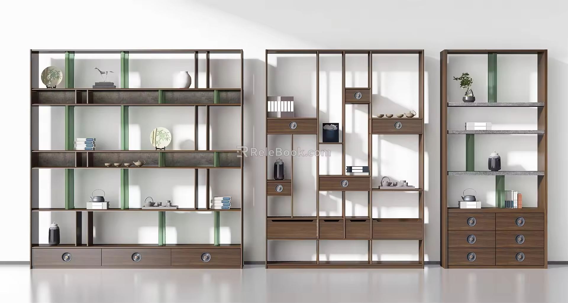 New Chinese Bookshelf Antique Decorative Bookshelf 3d model