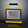 Portable Yellow Table Lamp With Black Handle And Stable Base Stand Furniture