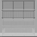 Multiple Metal Fence Designs Featuring Black and White Horizontal Vertical Bars for Outdoor Spaces