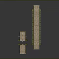 Bridge Structure With Green Railings Wooden Planks And Adjacent Side Platforms Design