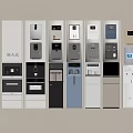 Various Built-in Kitchen Appliances Including Water Dispensers Coffee Machines And Refrigerators