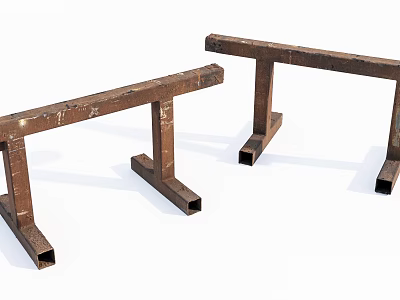 Rustic Wrought Iron Frames With Horizontal Beam And Vertical Support Legs 3d model