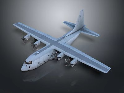 Modern Passenger Aircraft With Four Engines Large Wings And Sleek Fuselage In 3D Rendering 3d model