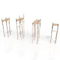Natural Brown Bamboo Scene Components With Simple High Leg Stand Structures