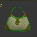 Stylish Beige And Red Handbag With Canvas Leather Material And G Logo