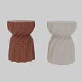 Brown And White Tea Tables With Curved Textured Speckled Material Design