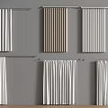 Modern Pleated Curtains In Neutral Tones Hanging On Metal Rods For Home Decor