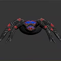 Decorative Spider With Blue Red Patterns And Black Legs Featuring Red Spots