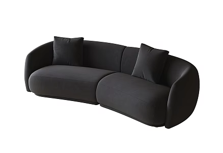 modern double sofa curved sofa 3d model