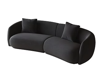 modern double sofa curved sofa 3d model