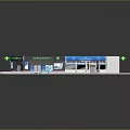 Modern Shopping Center Exterior Design With Gray Roof Multiple Storefronts And Glass Entrances