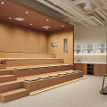Modern School Learning Space With Wooden Walls Stepped Seating And Open Bookshelves