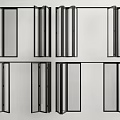 Modern Folding Doors With Clear Glass Panels And Black Metal Frames Interior Design