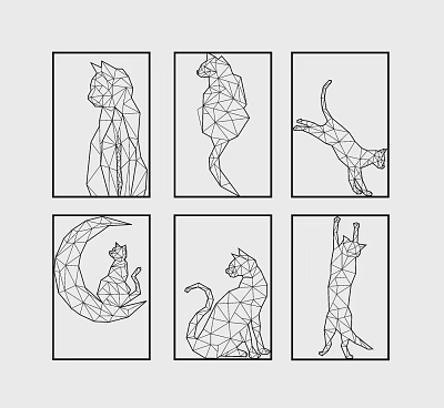 Modern animal painting iron decorative painting 3d model