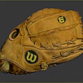Yellow Baseball Glove with E Logo and Stitching for Daily Life Supplies