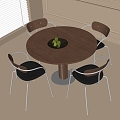 Modern Dining Table and Chair Combination Round Dining Table Dining Chair 3d model