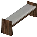 Sleek Modern Wooden Bench With Dark Frame And Light Upholstered Seat