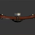Medieval Wooden Shield with Metal Accents Circular Emblem Rivets and Leather Straps