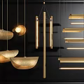 Modern Golden Pendant Lights With Various Contemporary Shapes And Elegant Lighting