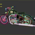 Vintage Black Motorcycle Classic Design With Chrome Exhaust And Leather Seat