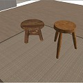 Solid Wood Stool Round Stool Stool Solid Wood Stool Tea Stool Wood Stool Wood Stool Old Wood 3d model