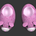 Cute Pink Rabbit Shaped Slippers With Soft Ears And Adorable Face For Kids