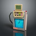 3D Model of Unique Device With Top Screen Control Panel Transparent Window Blue Content Handle