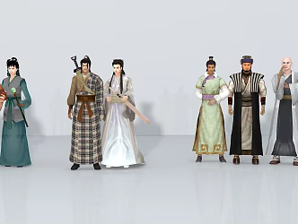 Jin Yong martial arts character star modeling 3d model