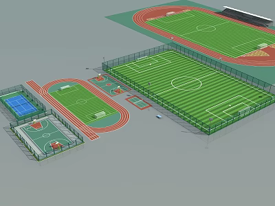 modern football field sports court basketball court tennis court badminton court table tennis table 3d model