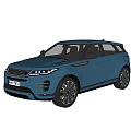 Blue Land Rover Range Rover Evoque Exterior Design Showcasing Front And Rear Views