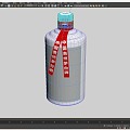 Realistic Maotai wine bottle material complete lighting 3d model