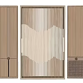 New Chinese style door and window grille partition lattice window grille doors and windows 3d model