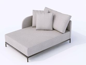 Modern chaise longue fabric sofa beauty couch 3d model