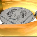 Circular Space Station 3D Model Structure With Antennas And Platform Components
