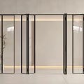 Modern Glass Folding Doors With Black Frame For Bright Interior Space Design