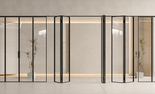 glass folding door glass door folding door folding glass door kitchen folding door very narrow frame glass door sliding door 3d model