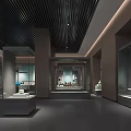 Modern Glass Museum Display Cabinets For Precious Antiques Exhibition With Elegant Indoor Space Lighting Design