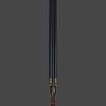Vintage Decorative Weapon With Engraved Golden Patterns Wooden Stock And Black Barrel