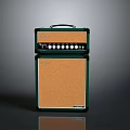 Bad Cat Amplifier With Green Cabinet Control Knobs And Speaker Cabinet