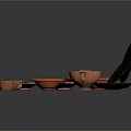 Hand Carved Pottery Collection with Bowls Plates and Cups in Various Shapes and Colors