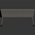 Modern Rattan Side Table With Gray Textured Surface And Slim Metal Legs