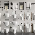 Modern Bathroom Toilet Designs With Various Fixtures And Accessories